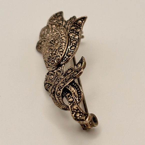 Vintage Marcasite Tulip Brooch - Picture 5 of 10